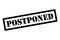 Postponed stamp symbol, label sticker sign button, text banner vector illustration