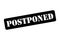 Postponed stamp symbol, label sticker sign button, text banner vector illustration