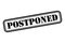 Postponed stamp symbol, label sticker sign button, text banner vector illustration