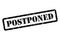 Postponed stamp symbol, label sticker sign button, text banner vector illustration