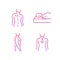 Postural dysfunction gradient linear vector icons set