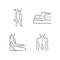Postural dysfunction linear icons set