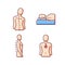 Postural dysfunction RGB color icons set