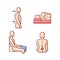 Postural dysfunction RGB color icons set