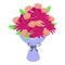 Posy flower bouquet icon isometric vector. Bunch gift