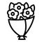 Posy flower bouquet icon, outline style