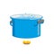 Pot of boiling water on fire. Cooking food. Blue cookware