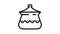 pot clay crockery line icon animation