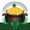 Pot Of Gold, Magical Treasure, St. Patrick\'s Day symbol. Vector