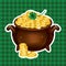 Pot Of Gold, Magical Treasure, St. Patrick\'s Day symbol. Vector