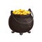 Pot with gold vector icon, leprechaun treasure