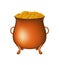 Pot with golden money coins