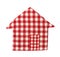 Pot holder lovely red and white shaped as house