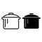 Pot line and glyph icon. Saucepan vector illustration isolated on white. Casserole outline style design, designed for