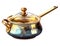 The pot looks luxurious, shiny, vintage on transparent background PNG