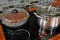 Pot and pan on kitchen induction stove
