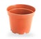 Pot for plants clay color on a white background