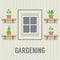 Pot Plants Beside Window Gardening Concept