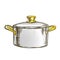 Pot Stainless Cooking Kitchenware Color Vector