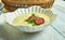 Potage Dubarry with crisp chorizo