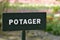 Potager written on a sign (vegetable garden)