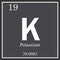 Potassium chemical element, dark square symbol