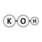 Potassium hydroxide molecule icon