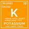 Potassium. Kalium. Alkali metals. Chemical Element of Mendeleev\\\'s Periodic Table. 3D illustration