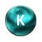 Potassium symbol. Mineral essential for human health. 3D rendering. Mineral icon.