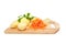 Potato and carrots on a chopping board