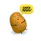 Potato character. Funny potato with couch potato speech bubble isolated on white background. T-shirt print, poster, card