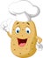 Potato chef cartoon giving thumb up
