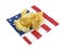 Potato chips on flag napkin