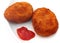 Potato chops with tomato ketchup