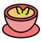 Potato cream soup icon vector flat