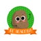 Potato, cute vegetable vector character badge