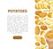 Potato Design with Raw Root Vegetable with Peel Vector Template