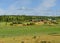 Potato field and farm buildings