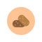 Potato flat icon. Round colorful button, circular vector sign, l