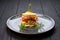 Potato fritter burger with chicken breas