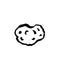 Potato grunge icon. Handdrawn ink illustration.