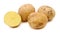 Potato isolated on white background. Fresh potatoes. Clipping path.