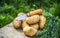 Potato and knife. Peeling potatoes