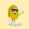 Potato mascot and background thumb pose