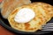 Potato Pancakes with Applesauce and Sour Cream