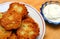 Potato pancakes with sour cream