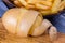 Potato peeled and cutted by hand