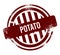 Potato - red round grunge button, stamp