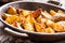 Potato. Roasted potatoes. American potatoes with salt pepper and cumin. Roasted potato wedges delicious crispy