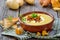 Potato soup with chanterelles
